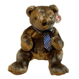 TY Beanie Buddy HERO Bear With Neck‎ Tie 09449 Stuffed Plush Toy Vintage